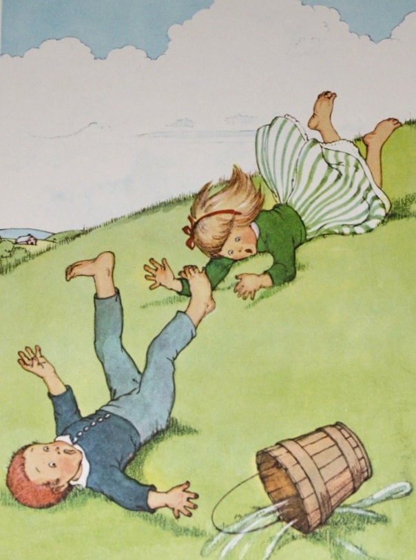 Jack and Jill Went Up the Hill 1956 Childrens Nursery Rhyme