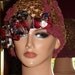 Flapper Hat Cloche 1920 style Personalized small Beret Headdress Crochet Velvet Exclusive textile Millinery ArtWork