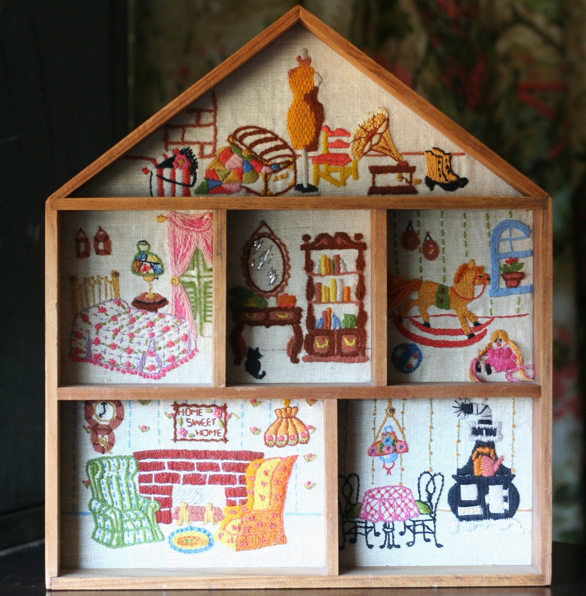 Needlepoint Dollhouse Wall Hanging