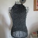 Guess Black and Silver Turtle Neck Sleeveless Top