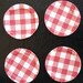 Dollhouse Paper Plates Red Checker pattern Set of 4