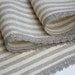 Reserved striped table runner natural linen and lace