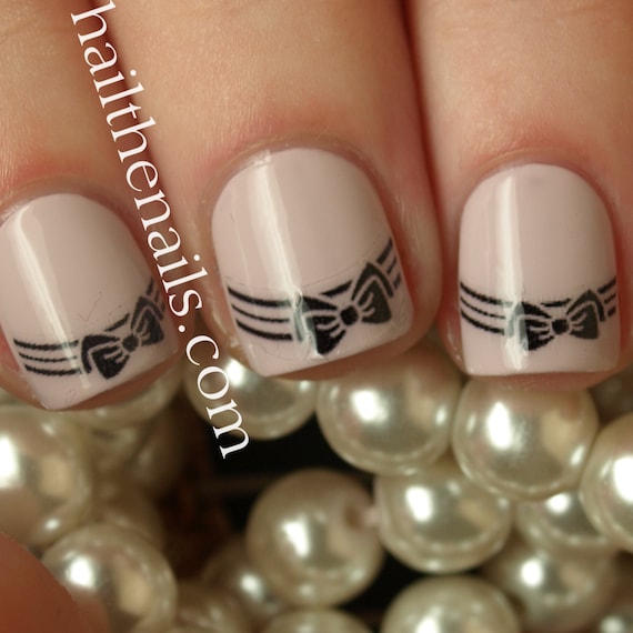 Bow Tip Nail Art Water Transfer Nails Decal Y980