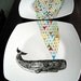 Sperm Whale Geometric Design Plates hand illustrated porcelain
