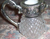 Antique vintage crystal lion head syrup pitcher