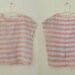 vintage pastel pink and white stripe cap sleeves crop top, spring/summer blouse