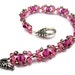 Swarovski Beadwork Bracelet, Bridesmaid Jewelry, Fuchsia Rose, Crystal Bracelet, Elegant Jewelry