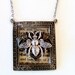Steampunk Bee necklace mixed metal framed bee necklace