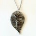 Steampunk owl necklace leaf filigree mixed metal