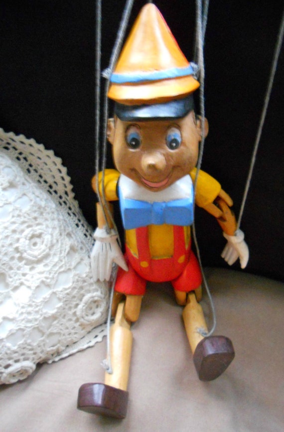 Wooden Carved Pinocchio Puppet