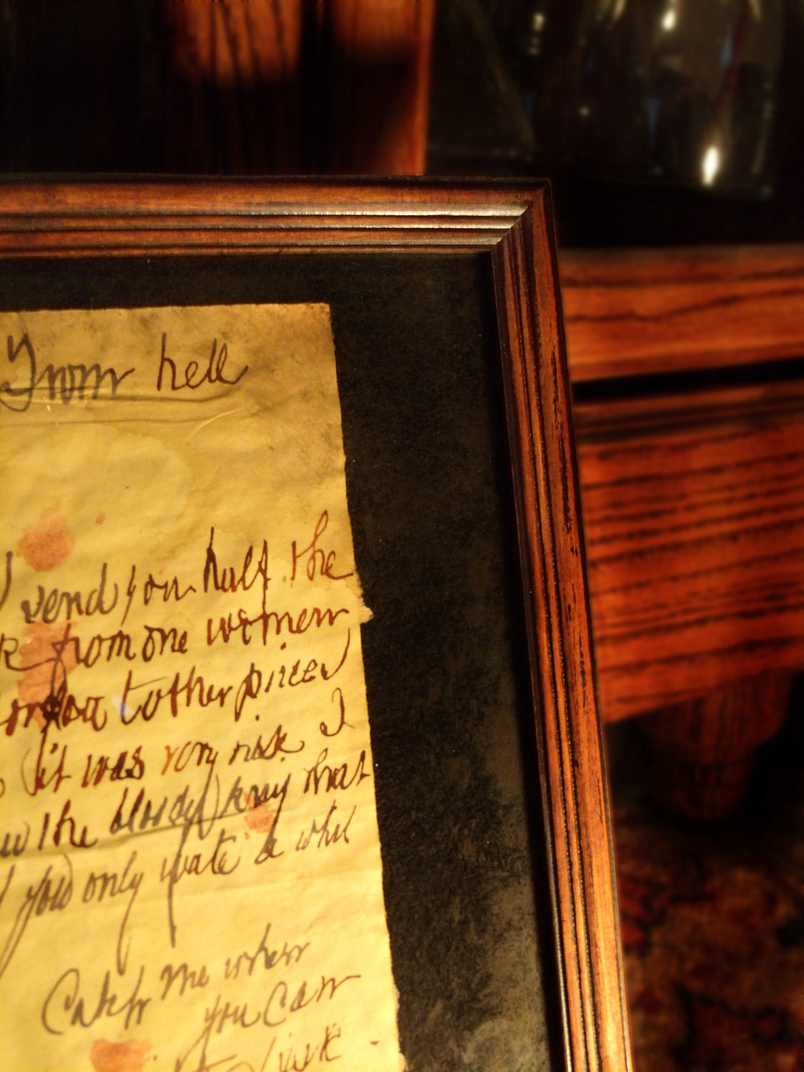 Jack the Ripper From Hell Letter framed. by TheRagNBoneEmporium