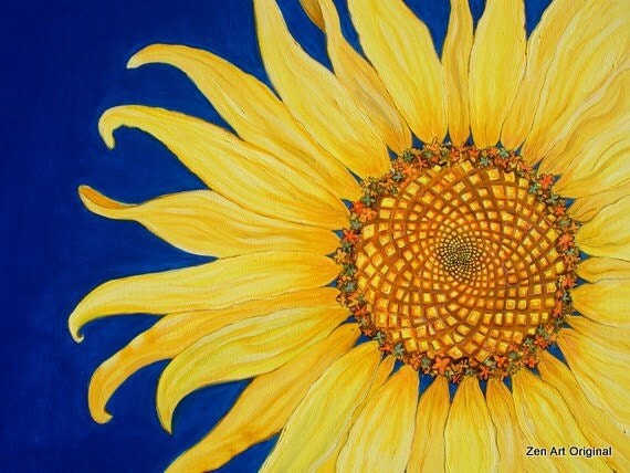 Items similar to Sunflower-original acrylic painting on canvas. on Etsy