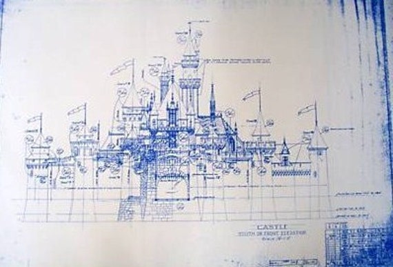 DisneyLand Castle Blueprint by BlueprintPlace on Etsy