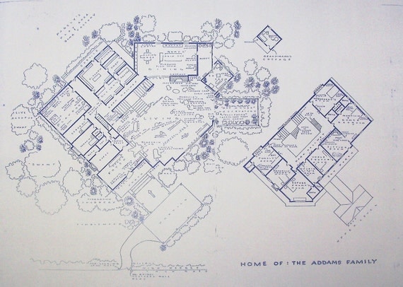 House From Addams Family TV Show Blueprint by BlueprintPlace