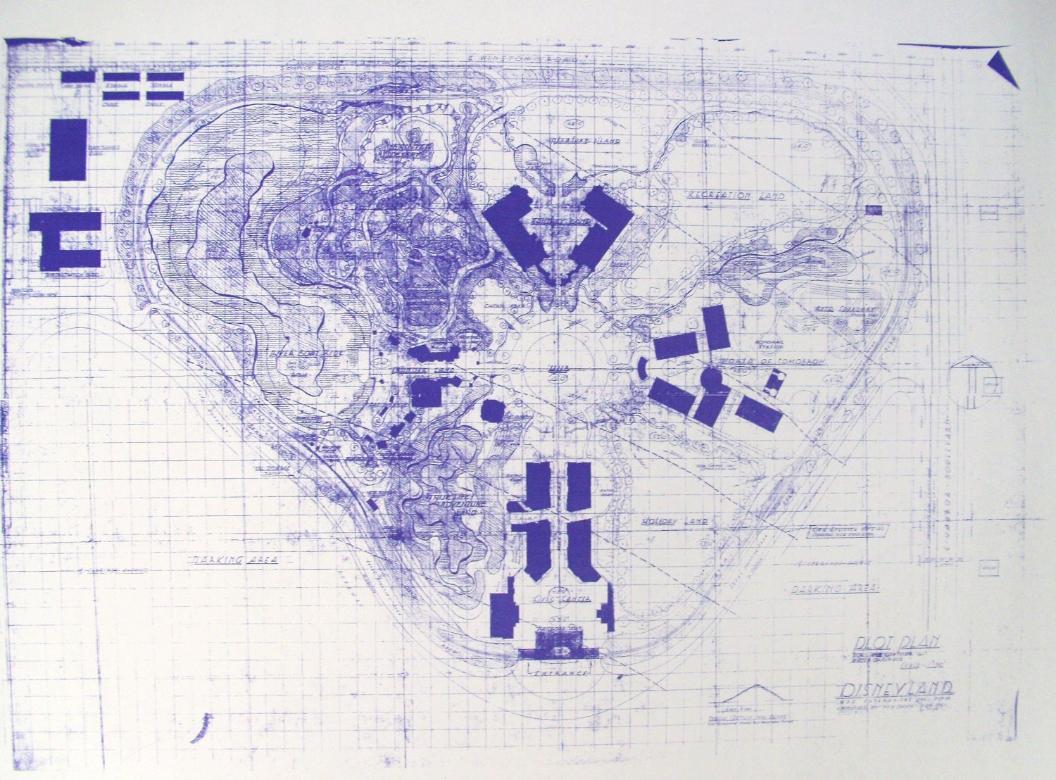 DisneyLand Site Plan Circa 1955 Blueprint by BlueprintPlace