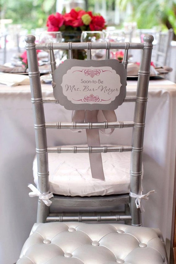Bridal Shower Chair Signs // Wedding Chair Signs // Wedding