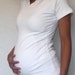 V neck rushed white maternity top perfect fit