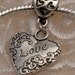 Silvertone Dangle Heart Bead for European Style Bracelets or Necklaces