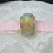 Green and Pink Murano Glass Bead