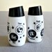 Astrological Zodiac Black and White Milk Glass Salt and Pepper Set