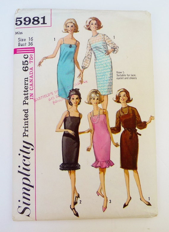 Vintage Slip Dress Sewing Pattern by SewingPatternGallery on Etsy