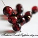 Red Czech Glass Faceted Bead 16mm Round Bead - 6