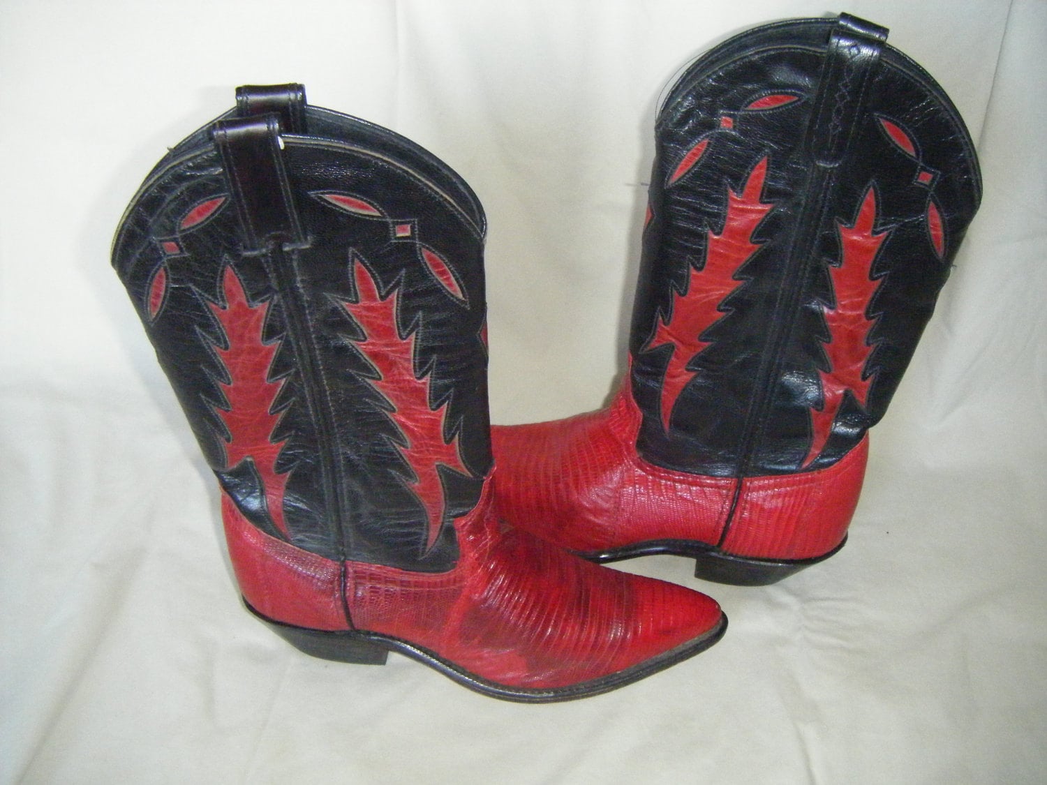 Black And Red Cowboy Boots - Yu Boots