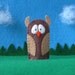 Brown Owl Finger Puppet - Woodland Owl Puppet - Felt Owl Finger Puppet - Halloween Toy Finger Puppet - Felt Bird Puppet