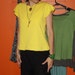 first flower - hand painted yellow recycled cotton t-shirt - small