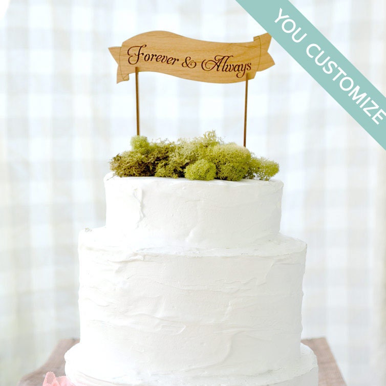 CUSTOM Simple Banner Keepsake Cake Topper