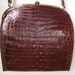 40s Deitsch Crocodile Frame Purse Vintage - Oxblood Brown - Exotic Forties Croc Bag - 1940s Handbag