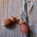 Pineapple Earrings, vintage tea dyed carved pineapple bone beads, salvaged, upcycled, eco friendly fashion