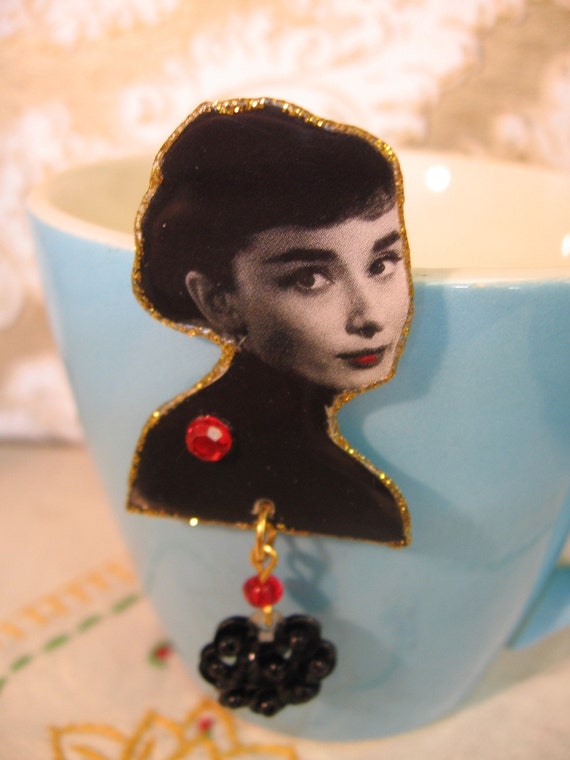 Audrey Hepburn Brooch Pin By Ilovemyauntdebbie On Etsy