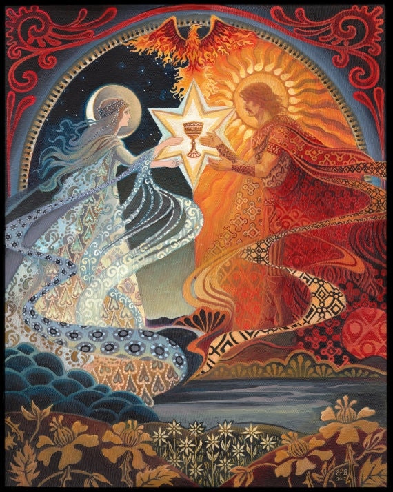 Alchemical Wedding Sacred Marriage Psychedelic by EmilyBalivet