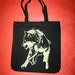 wolf bag, native american wolf, black gold tote, black bag, Black wolf tote, wolf tote bag, 1AEON Golden wolf tote - Unisex