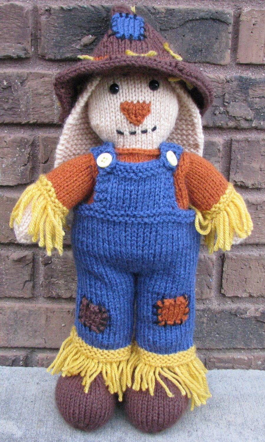 Scarecrow Bunny PDF Knitting Pattern