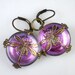 Dragonfly Earrings Violet Lavender Pink Vitrail Light Oxidized Brass Dragon Fly Jewelry