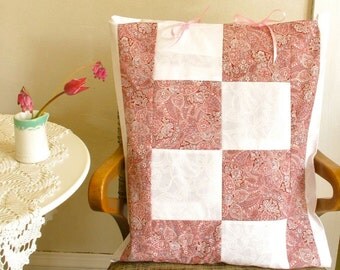 Patchwork Quilt Baby Child Size Plum Purple White Cotton Wool Plus Carrying Sleeve