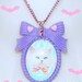 Pastel Lilac Kitty Cameo Necklace