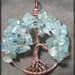 Tree of Life Pendant in Blue Aquamarine in Rose Gold Wire March Birthstone Birthday Pale Blue Water Ocean Sea