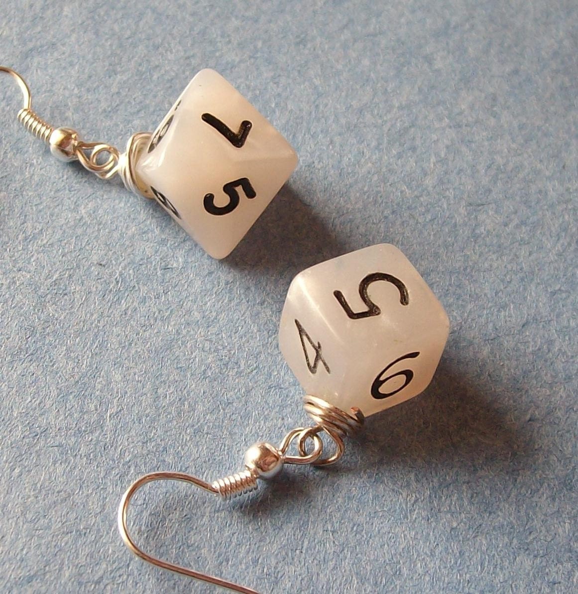 D6 D8 Dice Earrings Dungeons and Dragons by pawandclawdesigns