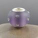 Reserved SALE-Fits Pandora European Frosted Purple Glass with Swarovski Crystal and Sterling Silver Core Bead