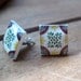 Mexican tile Jewelry, Mexican earrings, ceramic tile design post earrings, Mexican Talavera style, Southwestern chic, Folk are jewelry