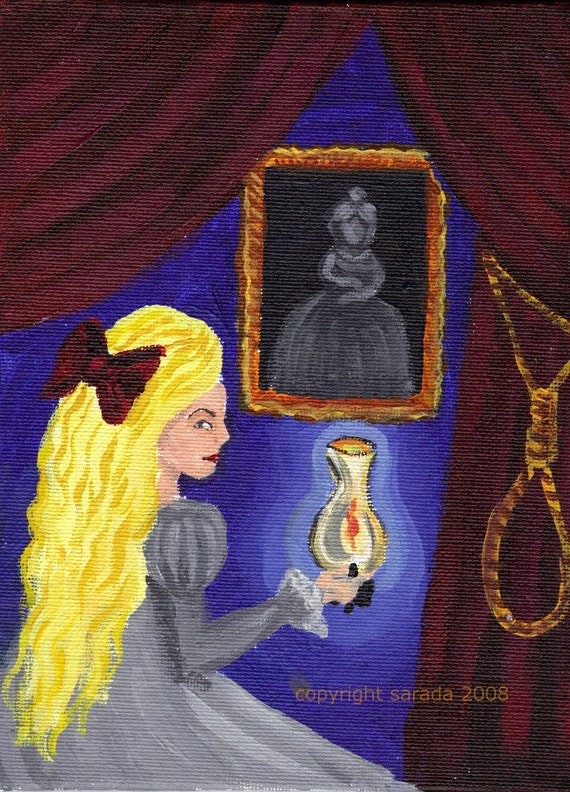 Gothic Gaslight Victorian Horror Art 6 X 8 Acrylic Painting