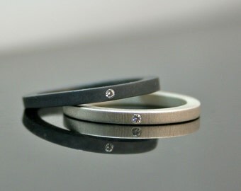simple diamond rings stackable silver wedding ring set matte and oxidized engagement rings - Simple Wedding Ring simple diamond rings stackable silver wedding ring set matte and oxidized engagement rings - Simple Wedding Ring