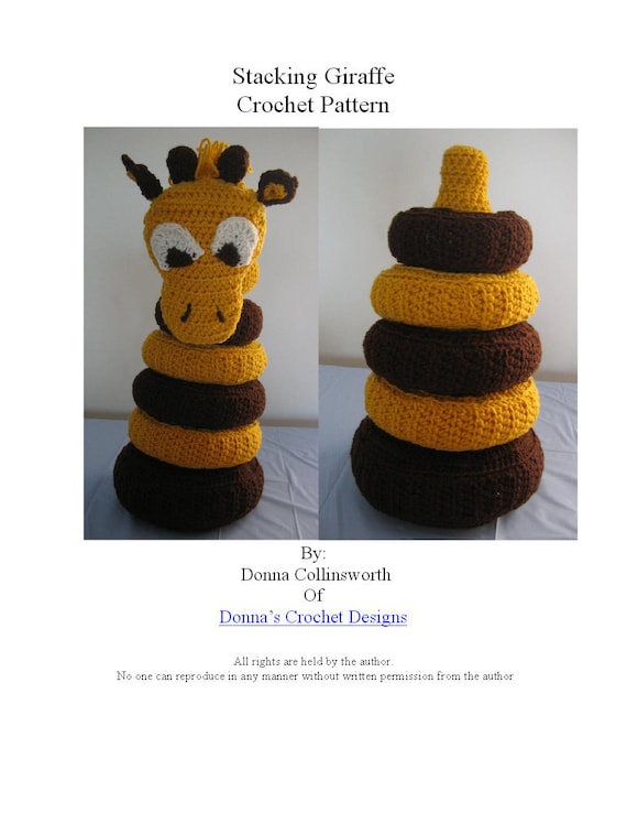 Crochet Pattern Stacking Ring Giraffe Toy in PDF