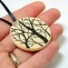 Hand Drawn Wooden Christmas Tree Ornament -Branching Trees -Holiday Gift -Stocking Stuffer