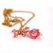 SALE Holiday Gift Idea, Pinky Square Necklace, Pink Swarovski Jewelry, Pink Accessories, Pink Crystal Necklace