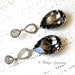Chandelier Bridal Wedding Swarovski Crystal Cubic Zirconia Large Drop Earrings, Wedding Jewelry - Tiffany With Black Diamonds