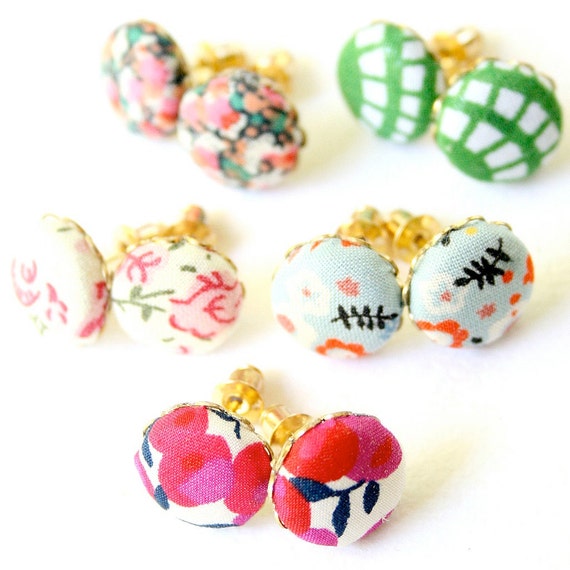 Button Ear Studs little ear studs fabric by